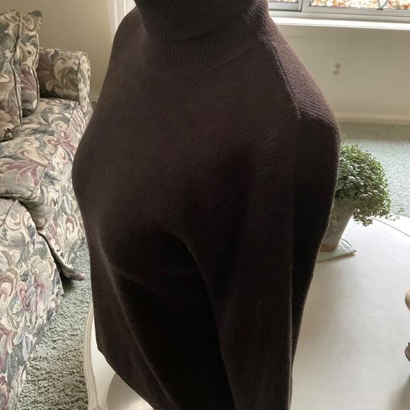 Sarah Spencer Brown Turtleneck Sweater, Size L - Picture 3 of 4